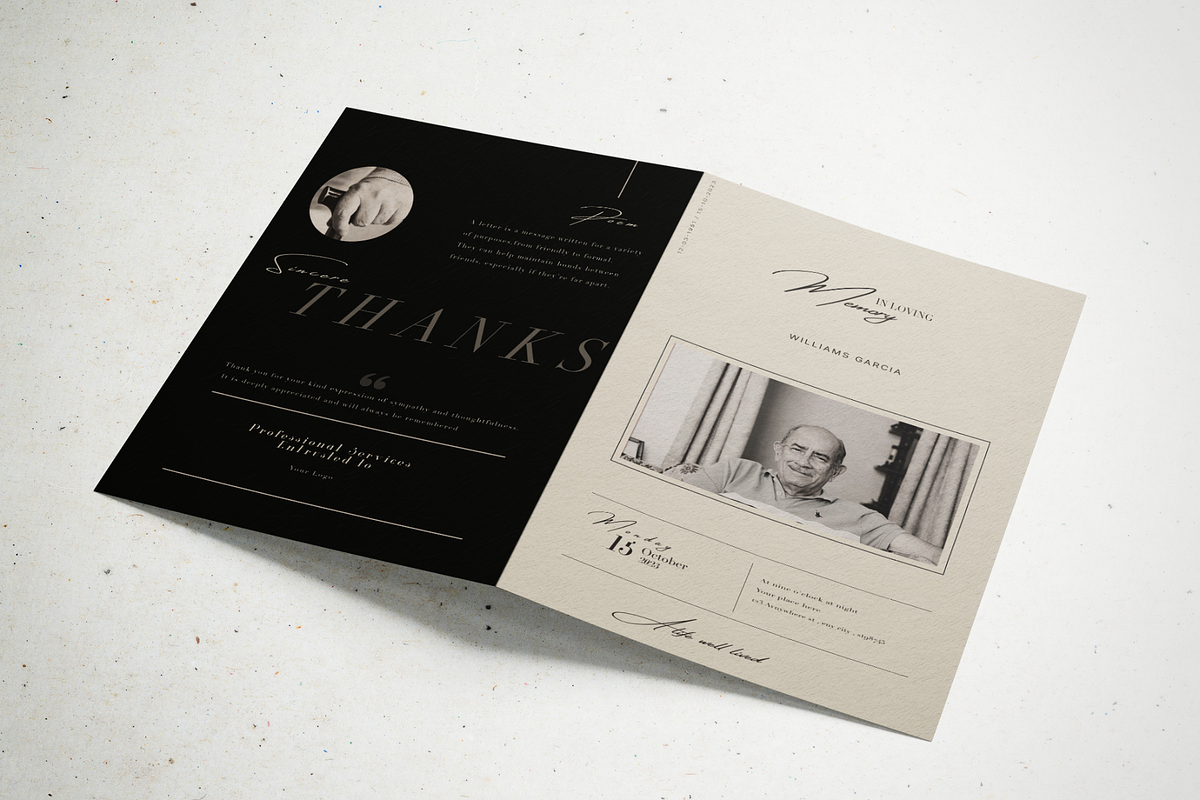 Simple Funeral Program Template, an Invitation Template by Prodesign (Photo 3 of 3)