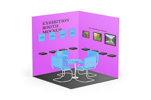 Glossy Exhibition Booth Mockup