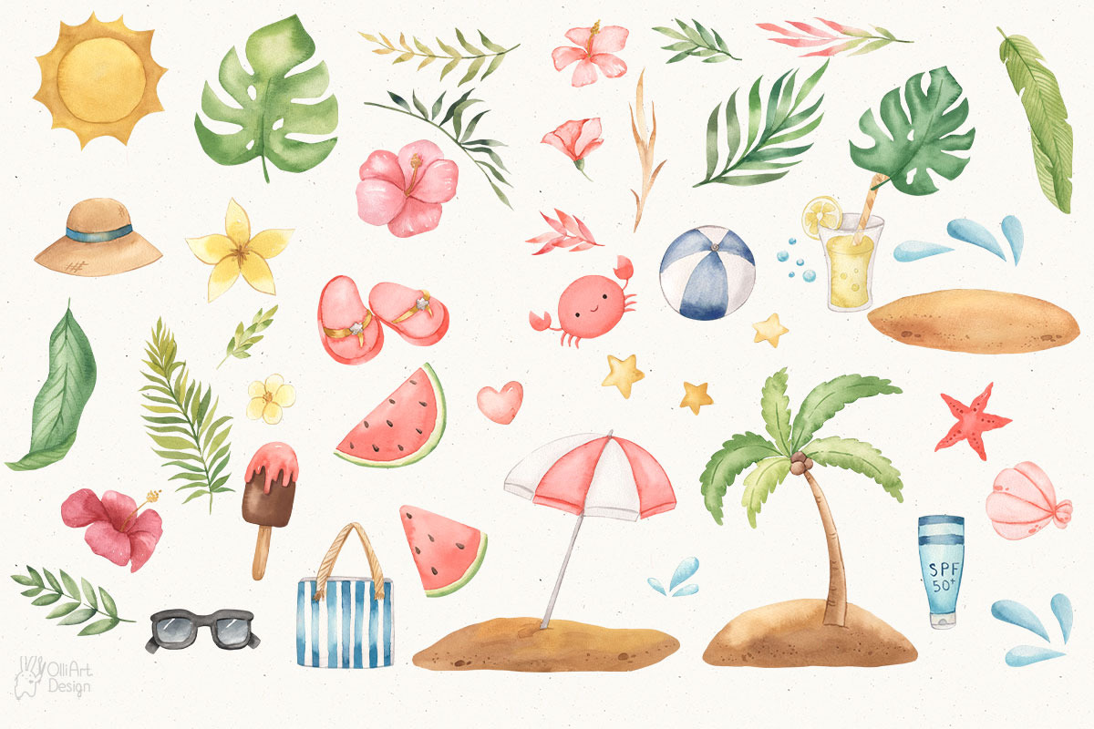 SUMMER HOLIDAY. Watercolor, an Animal Illustration by OlliArtDesign (Photo 3 of 7)