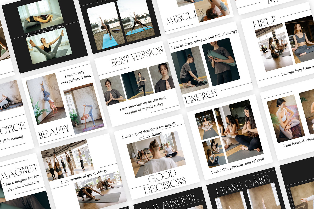 250 Social Yoga Instagram Canva, a Social Media Template by VeliusCreativeStudio (Photo 6 of 9)
