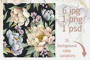 Watercolor flowers bloom set, a Decorative Illustration by AP Studio (Thumbnail 7 of 18)