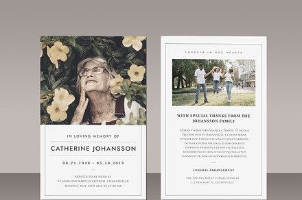 Funeral/ Memorial Program Card FP001, a Flyer Template by Draca Design Co
