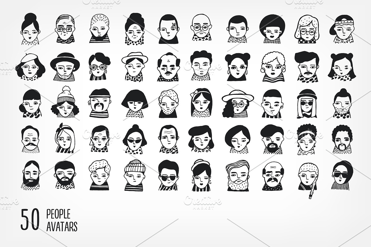 50 People avatars, a Person Illustration by Good Studio (Photo 1 of 3)
