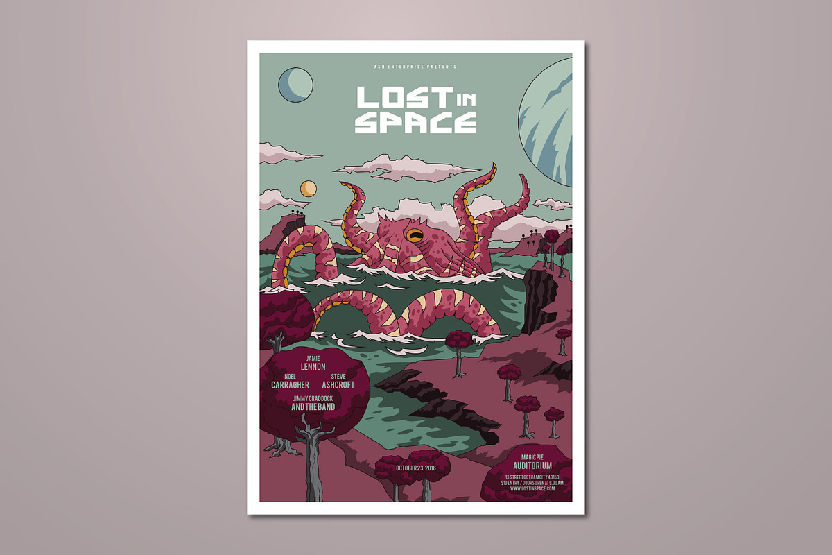 Hand Drawn Lost in Space Flyer, a Flyer Template by ashenterprise (Photo 1 of 2)
