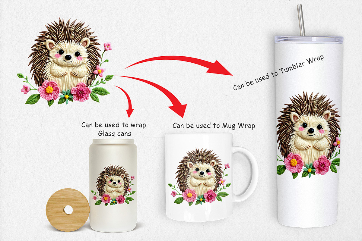 Hedgehog Embroidery Clipart, a Graphic by Artnoy (Photo 4 of 5)