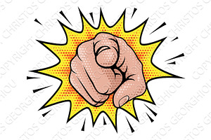 Pointing Finger at You Halftone, an Illustration by Christos Georghiou