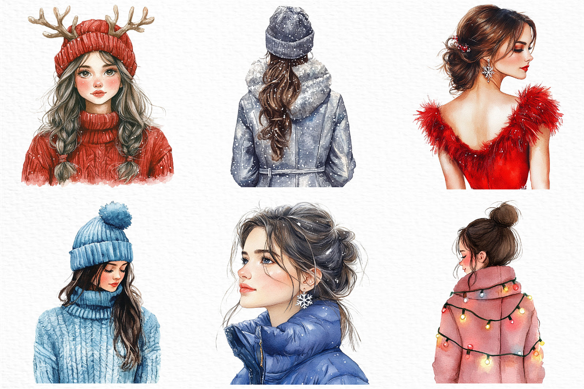 Christmas Fashion Girl Sublimation, an Illustration by Craft Nest (Photo 3 of 6)