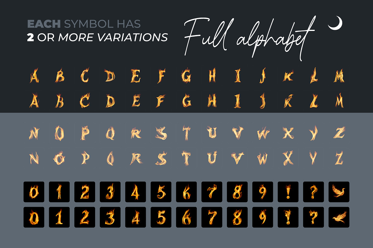 Fire Subtle Flame Letters Overlays, a Symbol Font by PhotoSpirit (Photo 3 of 8)
