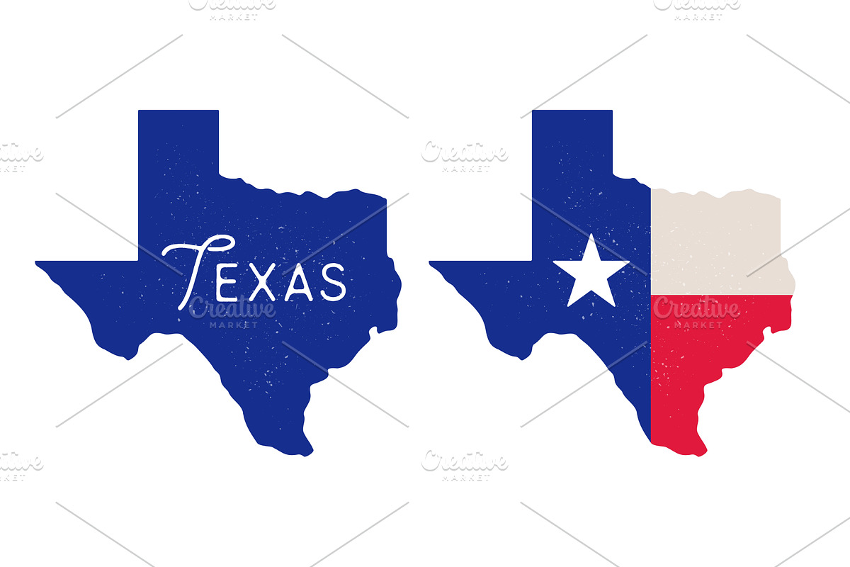 Texas state map silhouette, lone, an Illustration by Foxys Graphic