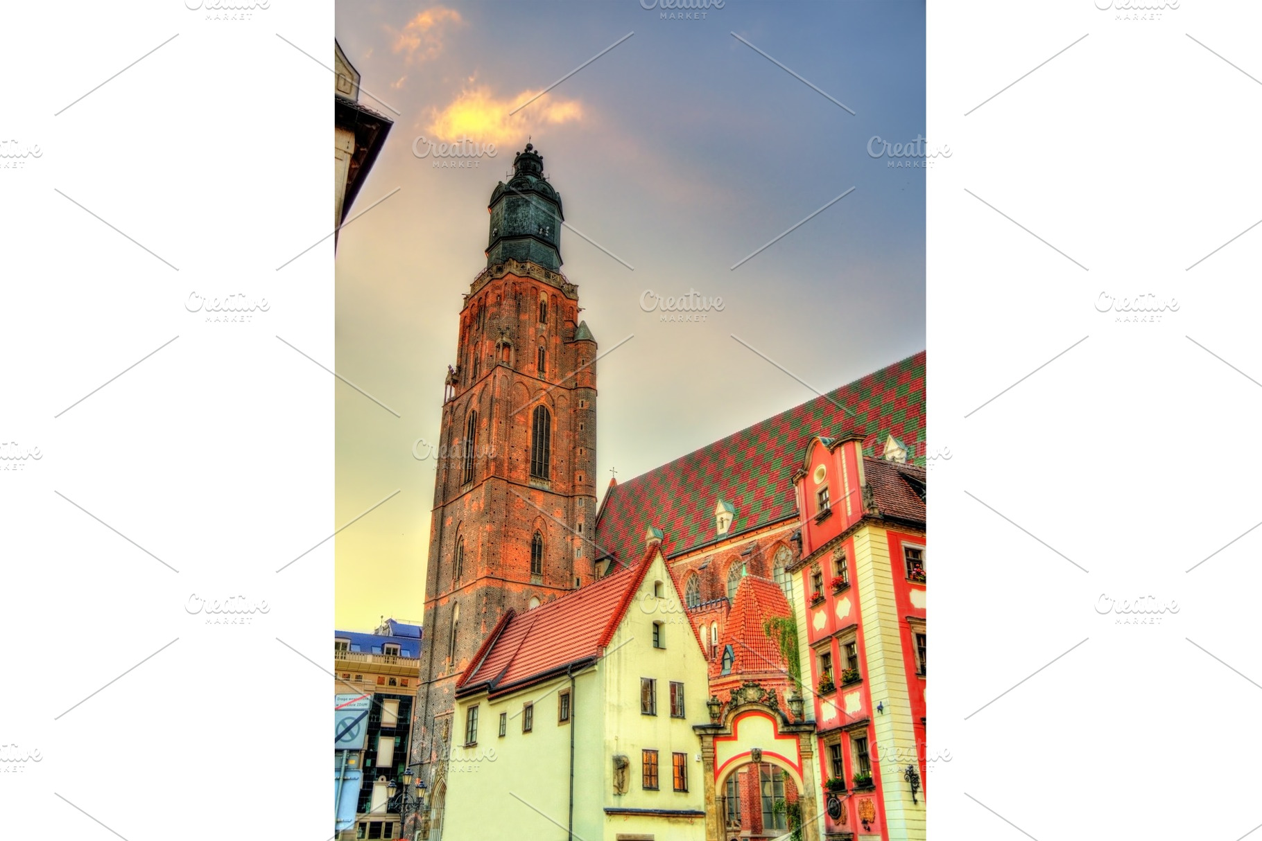 View of st elizabeth church in wroclaw poland featuring wroclaw, poland, and, an Architecture Photo by Leonid Andronov