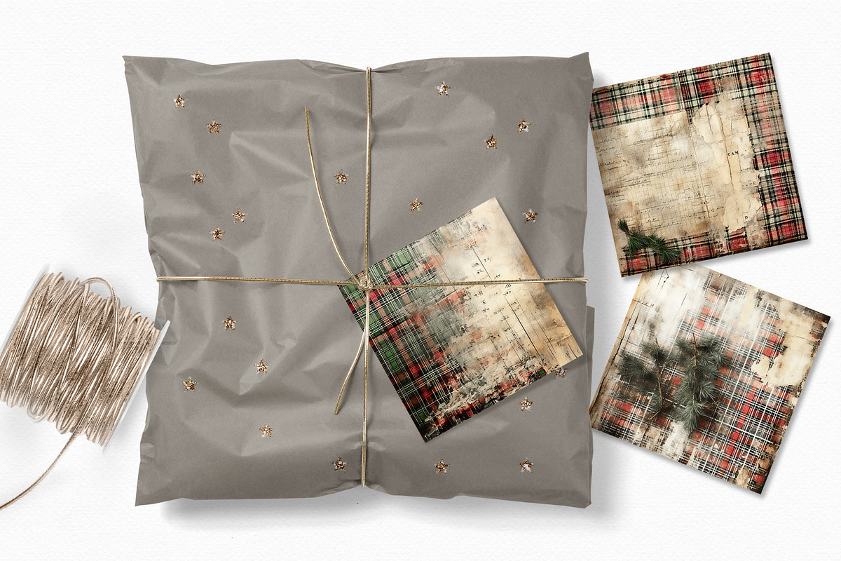 Distressed Christmas Plaids, a Decorative Illustration by rileyBgraphics (Photo 4 of 6)