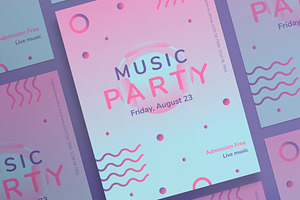 Posters Pink Music Party