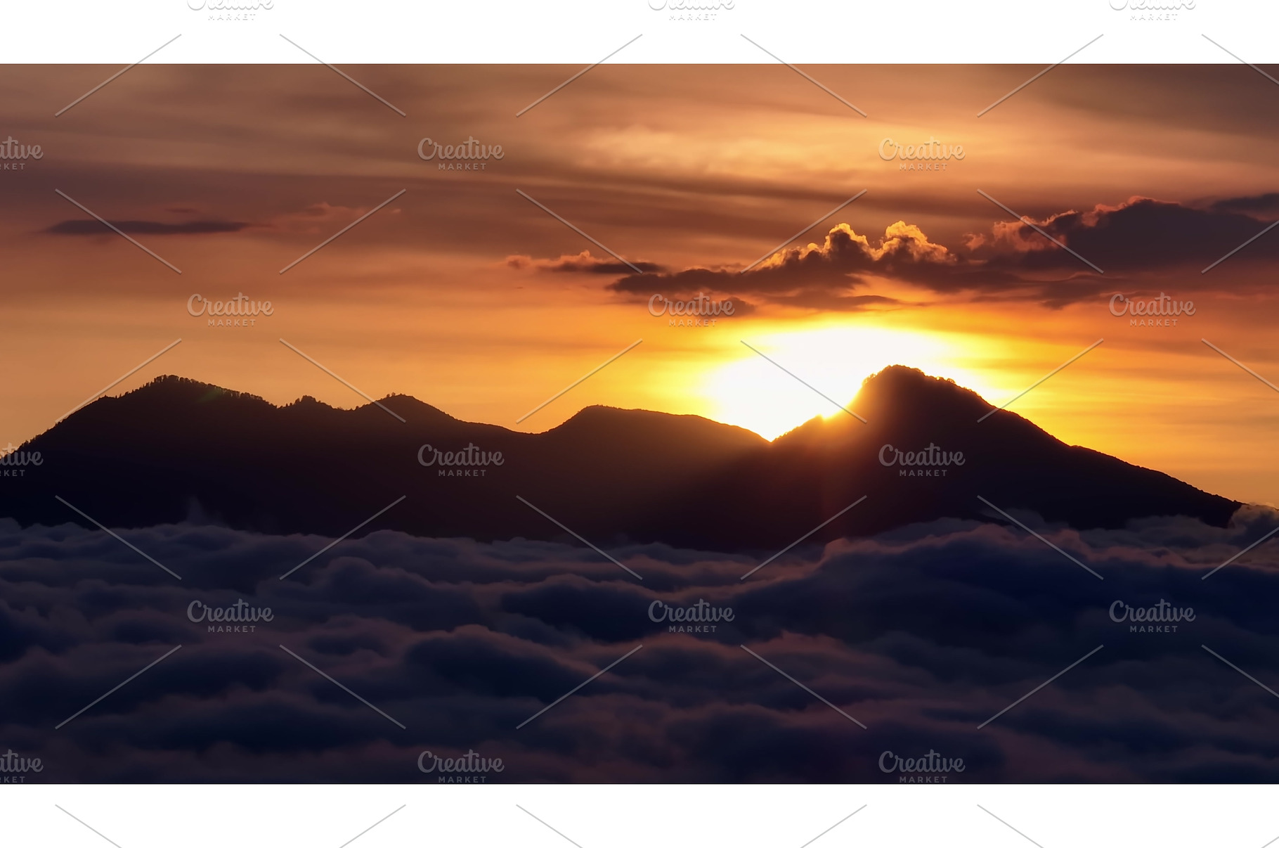 Batur volcano sunrise illuminating, a Nature Photo by Goinyk