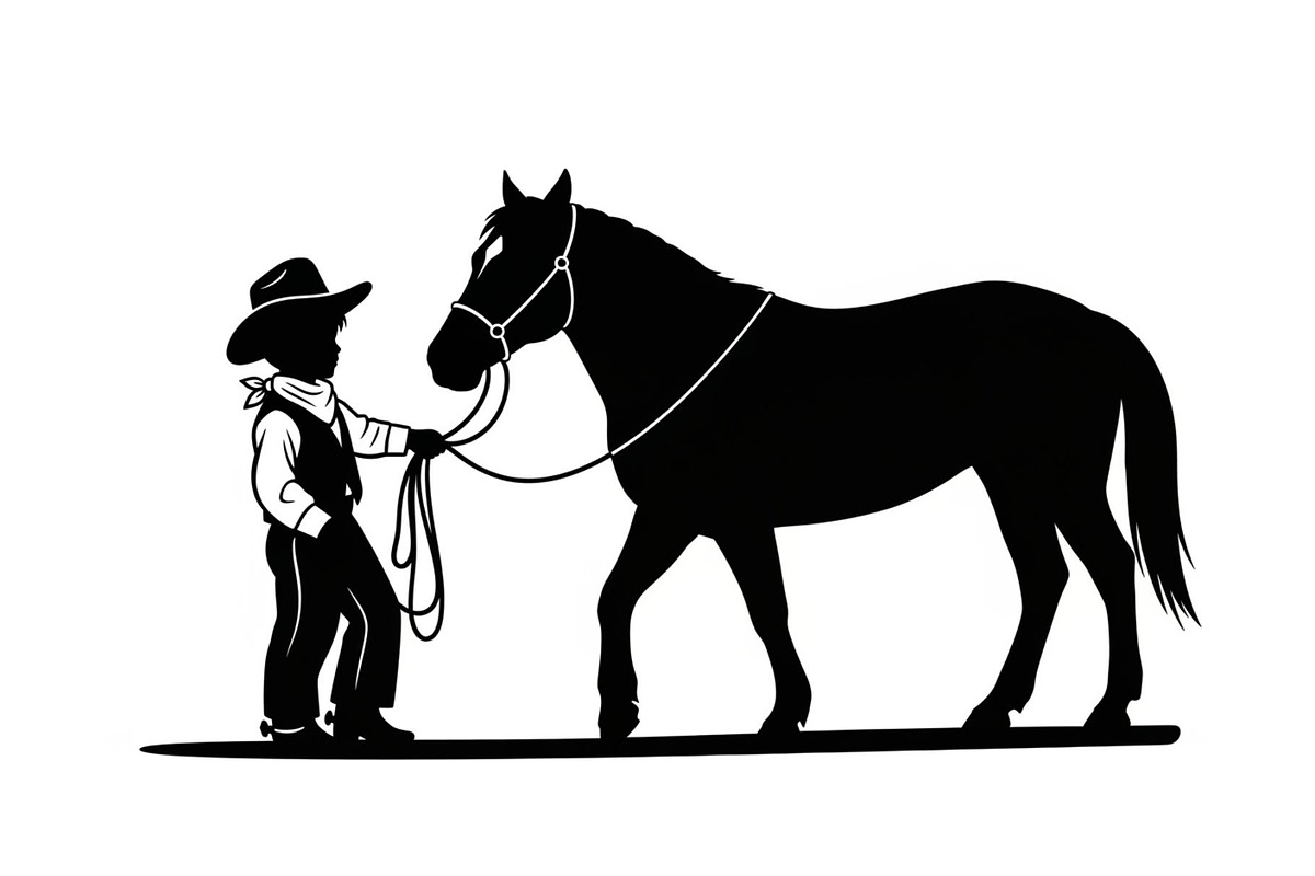 Western Cowboy Horse Silhouette Bund, an Illustration by Designs_River (Photo 32 of 51)