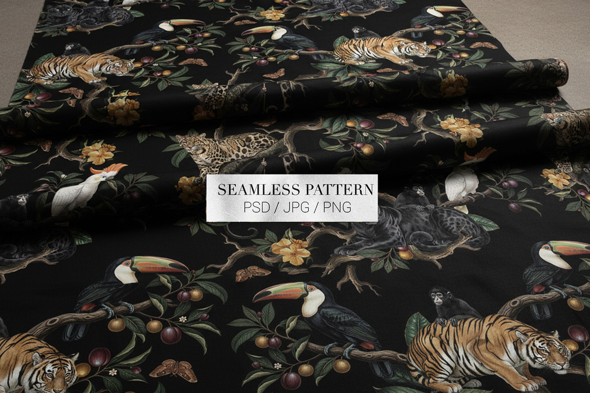Vintage Tropical Jungle Pattern, a Pattern Graphic by Luiz da Rolt Grathwohl (Photo 7 of 17)