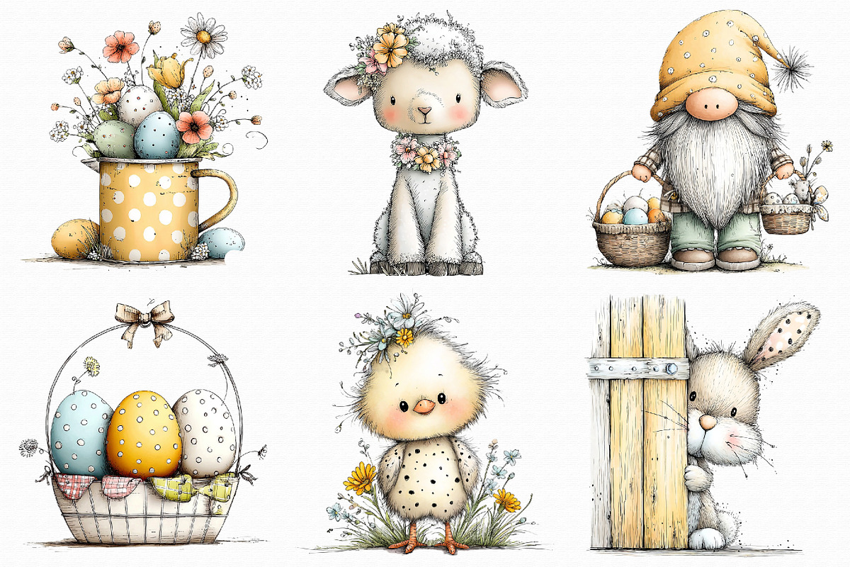 Farmhouse Easter Clipart, an Illustration by Libby Wishes (Photo 2 of 8)