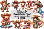 Kawaii Cowgirl Clipart Bundle, an Illustration by Daily.Designs (Thumbnail 1 of 5)