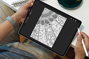 61 Procreate Coloring Book Patterns, a Brush Add-On by Heather Green Designs (Thumbnail 7 of 10)
