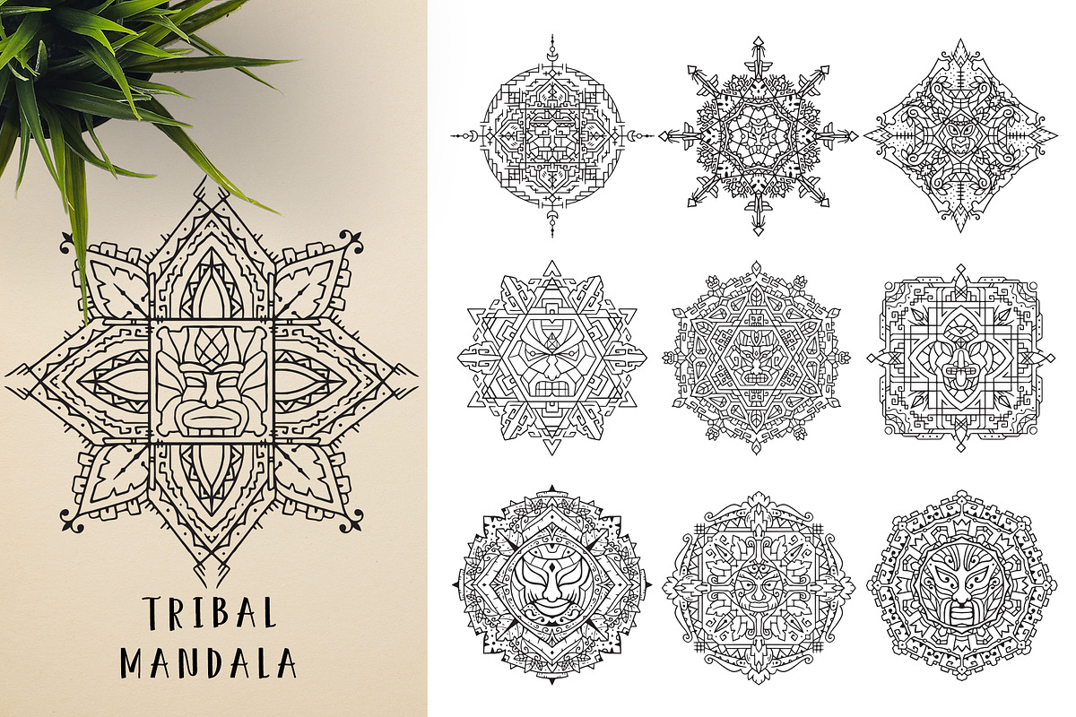 300 Vector Mandala Ornaments, a Decorative Illustration by pixaroma (Photo 23 of 49)