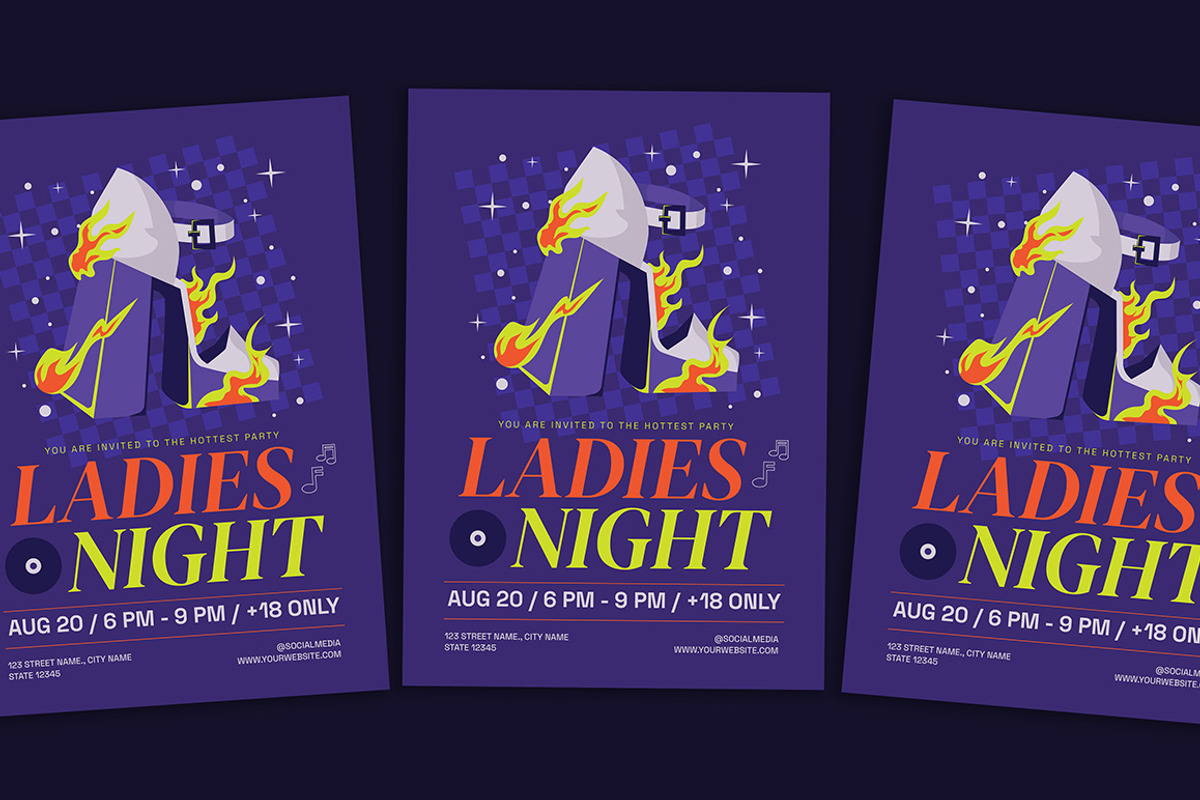 Ladies Night Flyer, a Flyer Template by Gumico Studio. (Photo 1 of 3)
