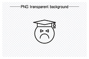Bored and Moody Student Emoticon Set, an Outline Icon by Designfour (Thumbnail 5 of 7)