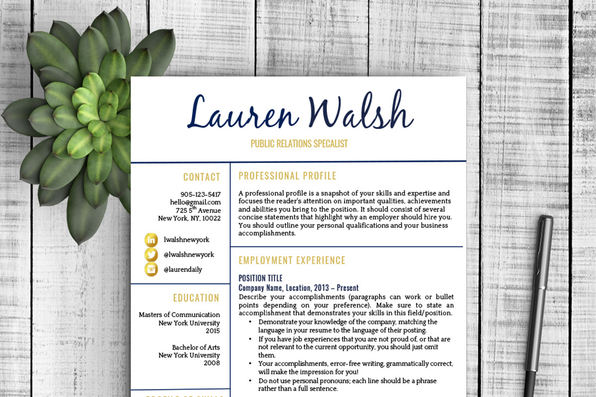 Resume Template - Lauren, a Resume Template by Resume Template Shoppe (Photo 1 of 4)
