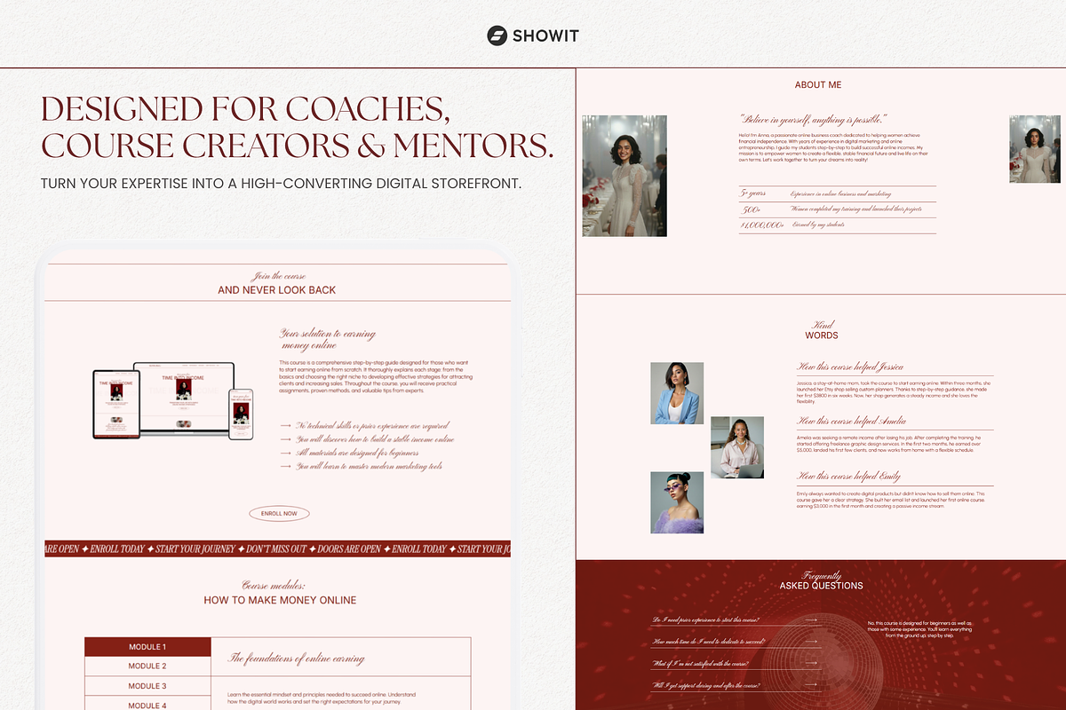 Course Sales Page Showit Template, a Websites & App Template by OliaMuseDesign (Photo 4 of 7)