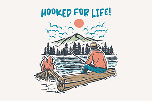 Hooked for Life, a Person Illustration by Mangustudio