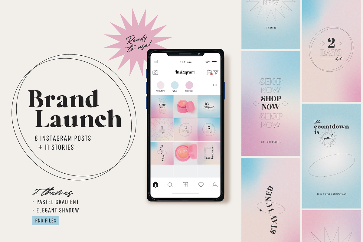 Brand Launch | IG Posts & Stories, a Social Media Template by designerbianca (Photo 1 of 6)