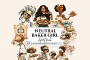 NEUTRAL BAKER GIRL CLIPART PACK, a Person Illustration by Daring Digies (Thumbnail 1 of 9)