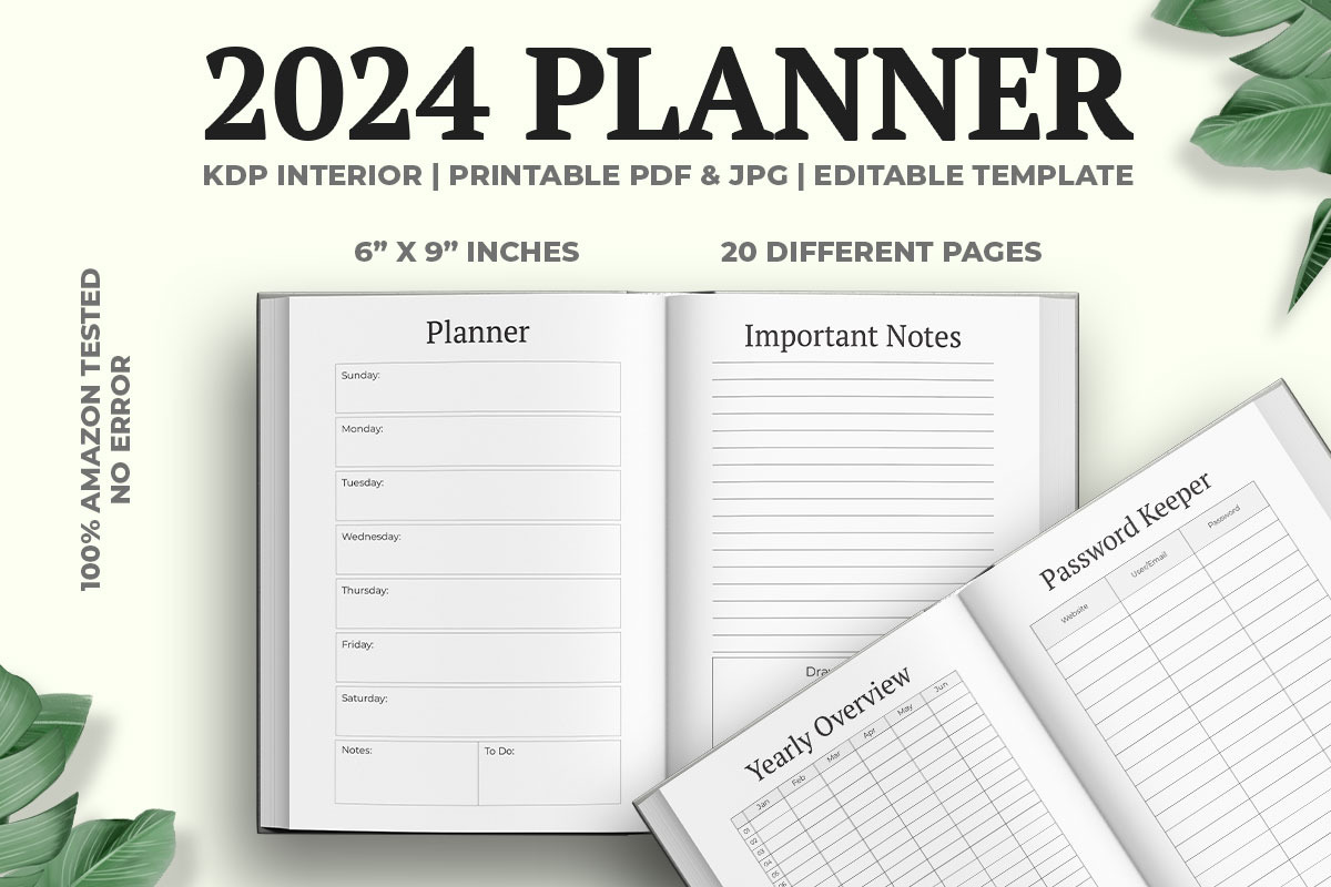 2024 Planner Kdp Interior, a Design Template by M9 Design
