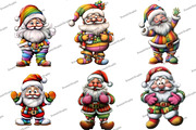Whimsical Rainbow Santa Clipart, an Illustration by DreamArtGraphic (Thumbnail 4 of 5)