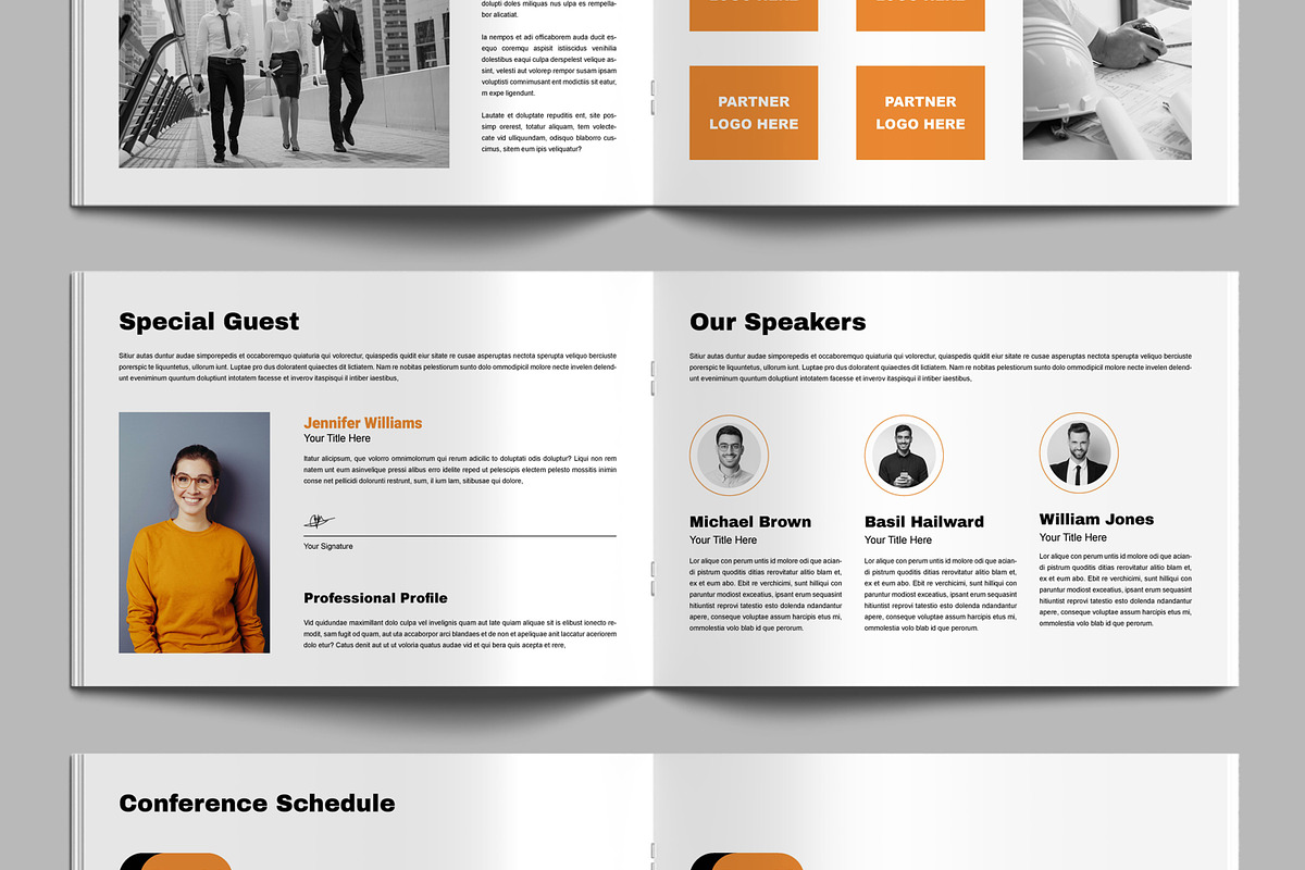 Conference Agenda Design Template, a Brochure Template by MightyDesign (Photo 2 of 8)