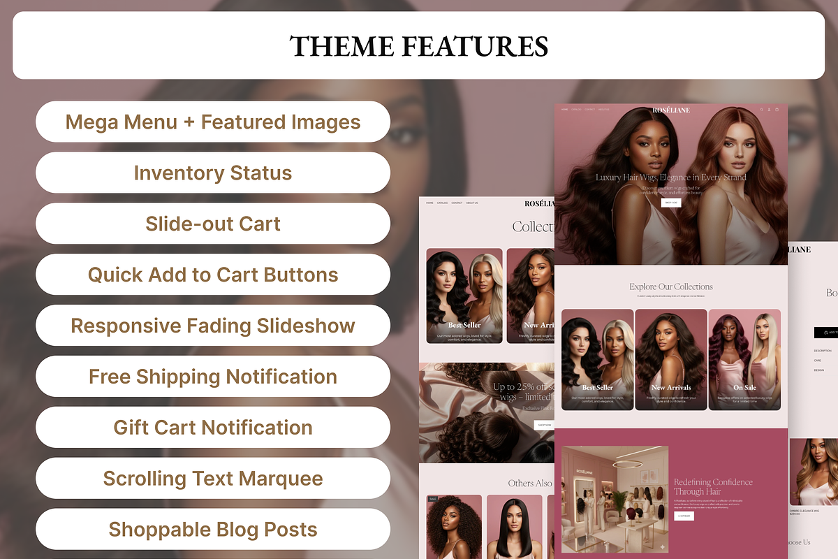 Roseliane - Luxury Hair Wigs Shopify, a Shopify Template by AtelierDuVow (Photo 9 of 10)
