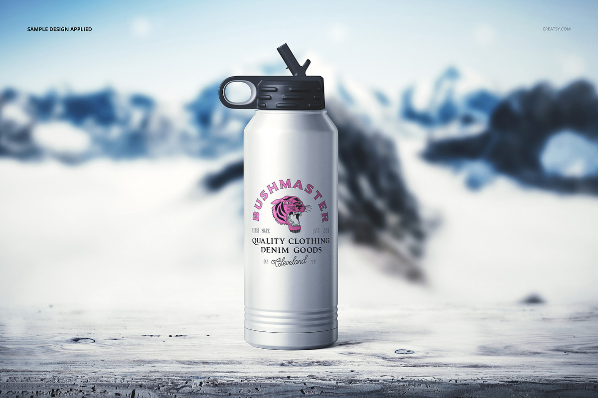 S. Steel 32 oz. Water Bottle Mockup, a Product Mockup by creatsy5 (Photo 9 of 12)