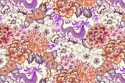 Japanese flowers patterns, a Pattern Graphic by emeraldthue (Thumbnail 2 of 9)