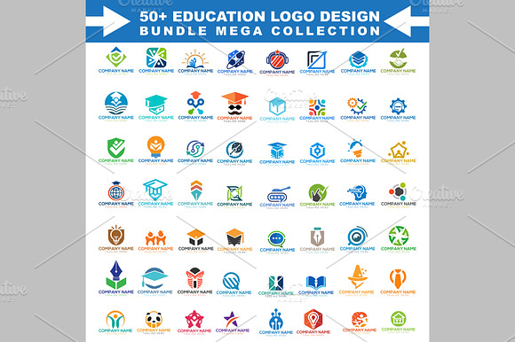 Mega Bundle of 50+ Education Logos preview 3