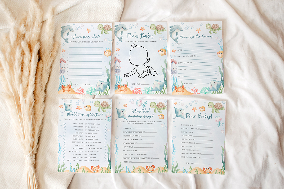 Sea You Soon Baby Shower Game Bundle, a Templates & Theme by VeliusCreativeStudio (Photo 6 of 6)
