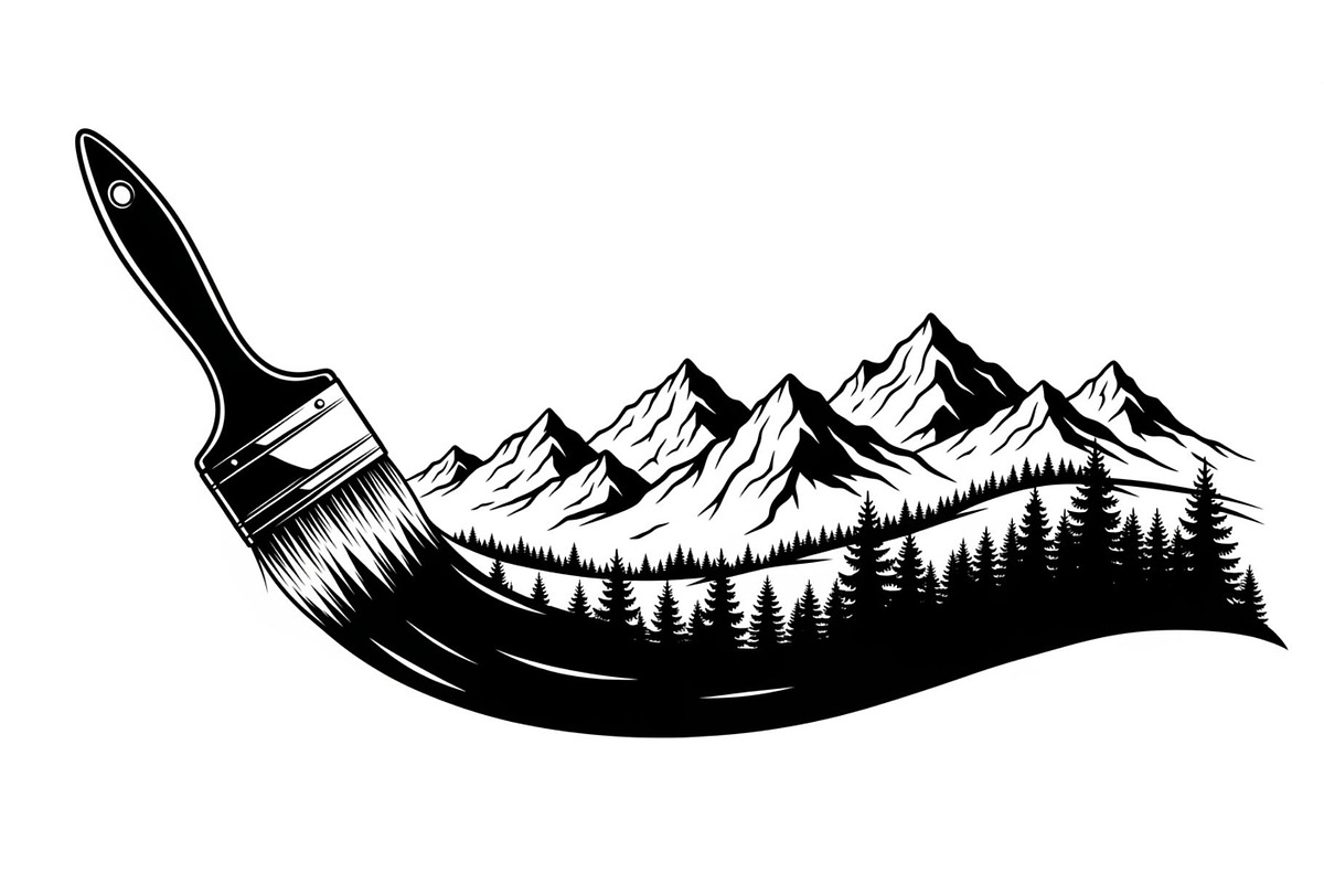 Nature Landscape Paintbrush Design B, an Illustration by Designs_River (Photo 23 of 31)