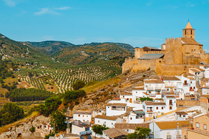 panoramic view of Iznajar, in southern Spain, a Photo by Nito