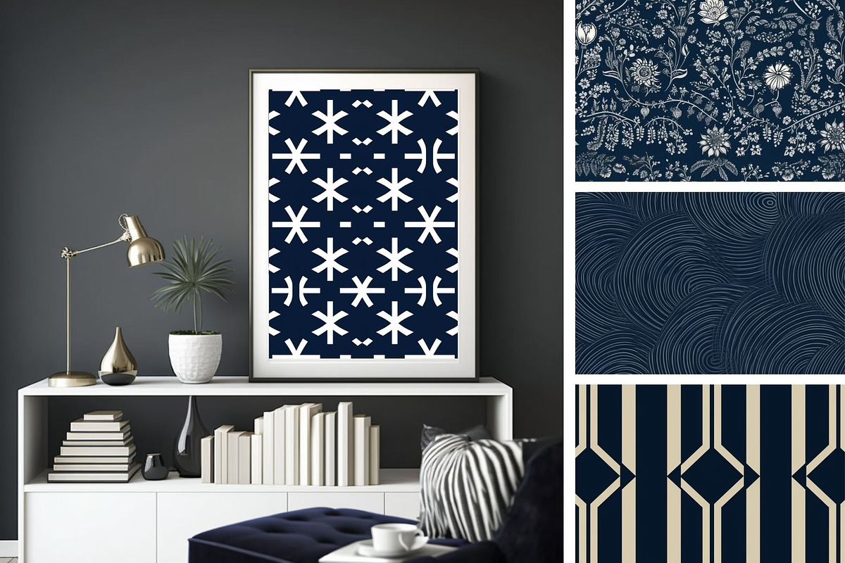 37 seamless blue modern pattern, a Pattern Graphic by ARTOZEN DIGITAL (Photo 6 of 15)