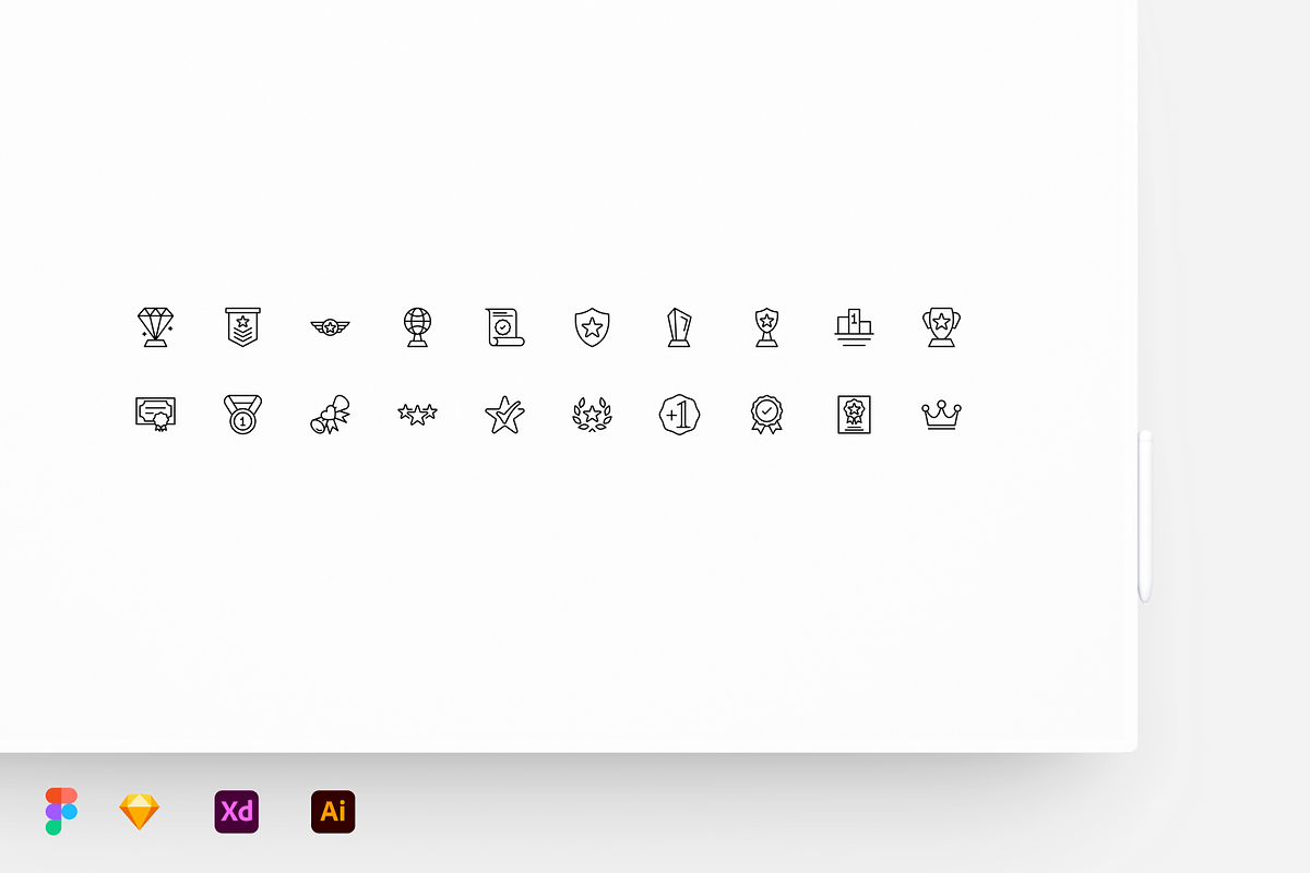 Awwards and Rewards - Stroke Icons, an Outline Icon by Petr Bilek (Photo 2 of 2)
