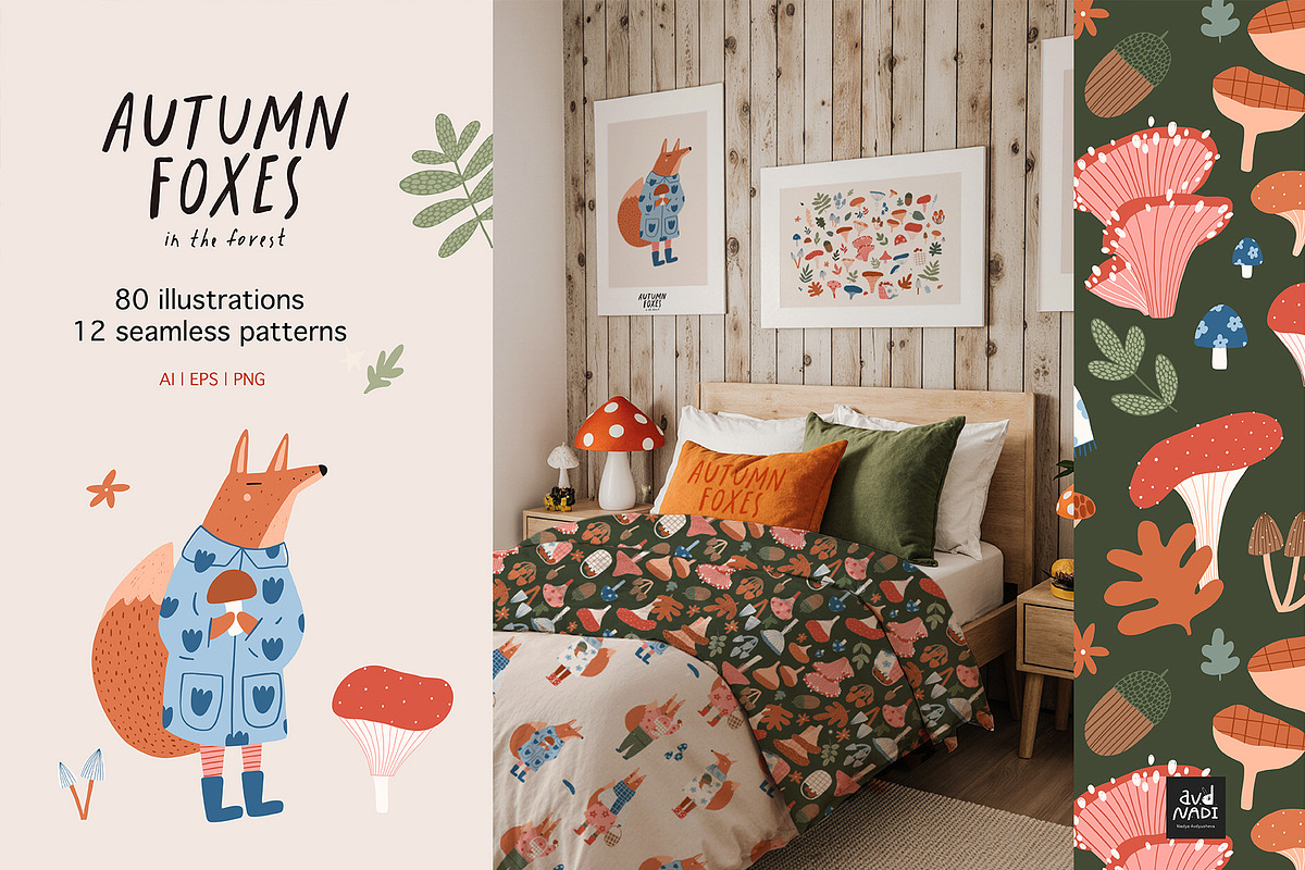 Autumn Foxes - Fall Forest clipart, an Animal Illustration by avdnadi (Photo 2 of 11)