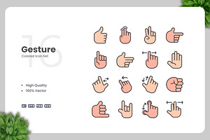 Gesture Colored Icons, an Icon by Upnowgraphic
