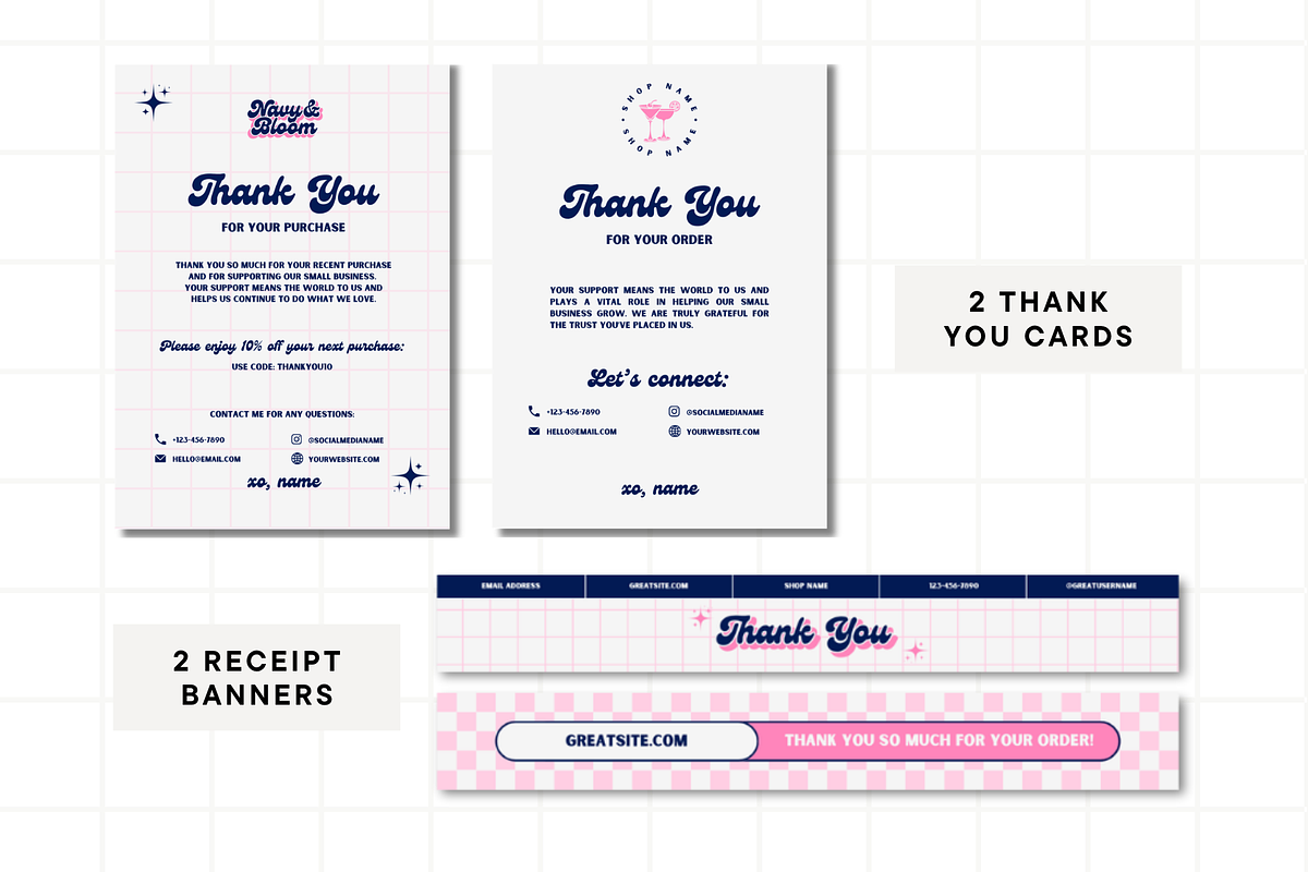 Blue Pink Etsy Shop Branding Kit, a Branding & Logo Template by Anna Design Studio (Photo 5 of 8)