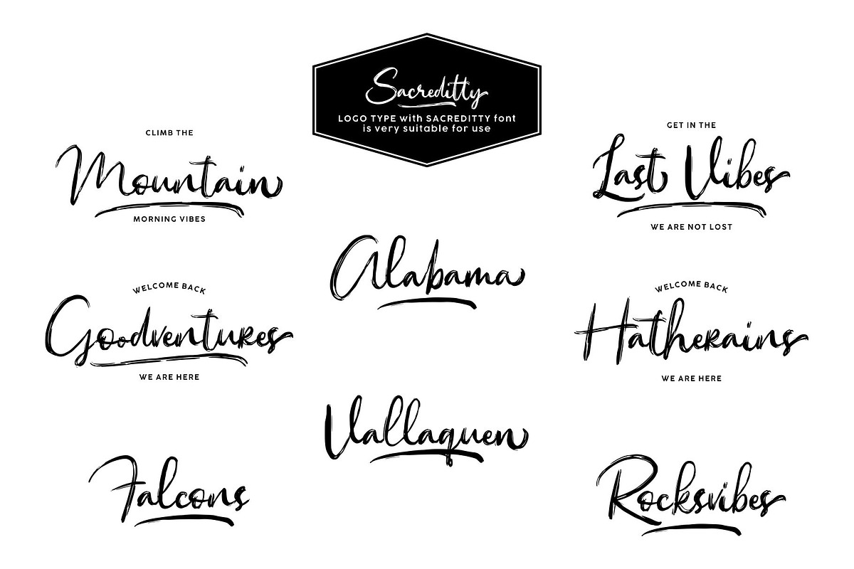 Sacreditty Handbrush Fonts preview 4