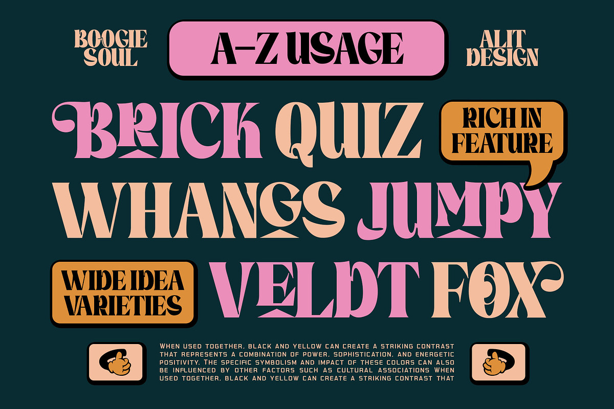 Boogie Soul Typeface, a Serif Font by alit design (Photo 12 of 18)