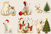 Christmas Polar Bear Clipart, an Illustration by SVGArt (Thumbnail 2 of 8)