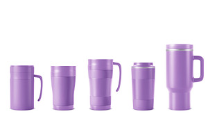 Purple tumbler - realistic travel, a Food Illustration by art PVP - market