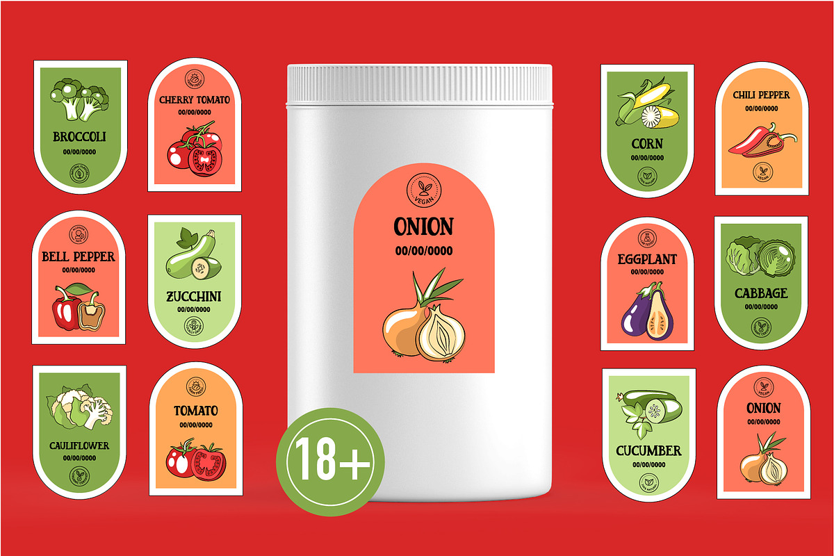 Vegetable Designs. Retro Templates, a Food Illustration by Lettering_Logo (Photo 4 of 15)